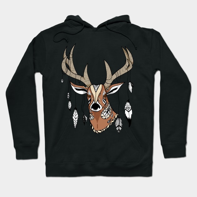 Deer Head Hoodie by lunaticpark